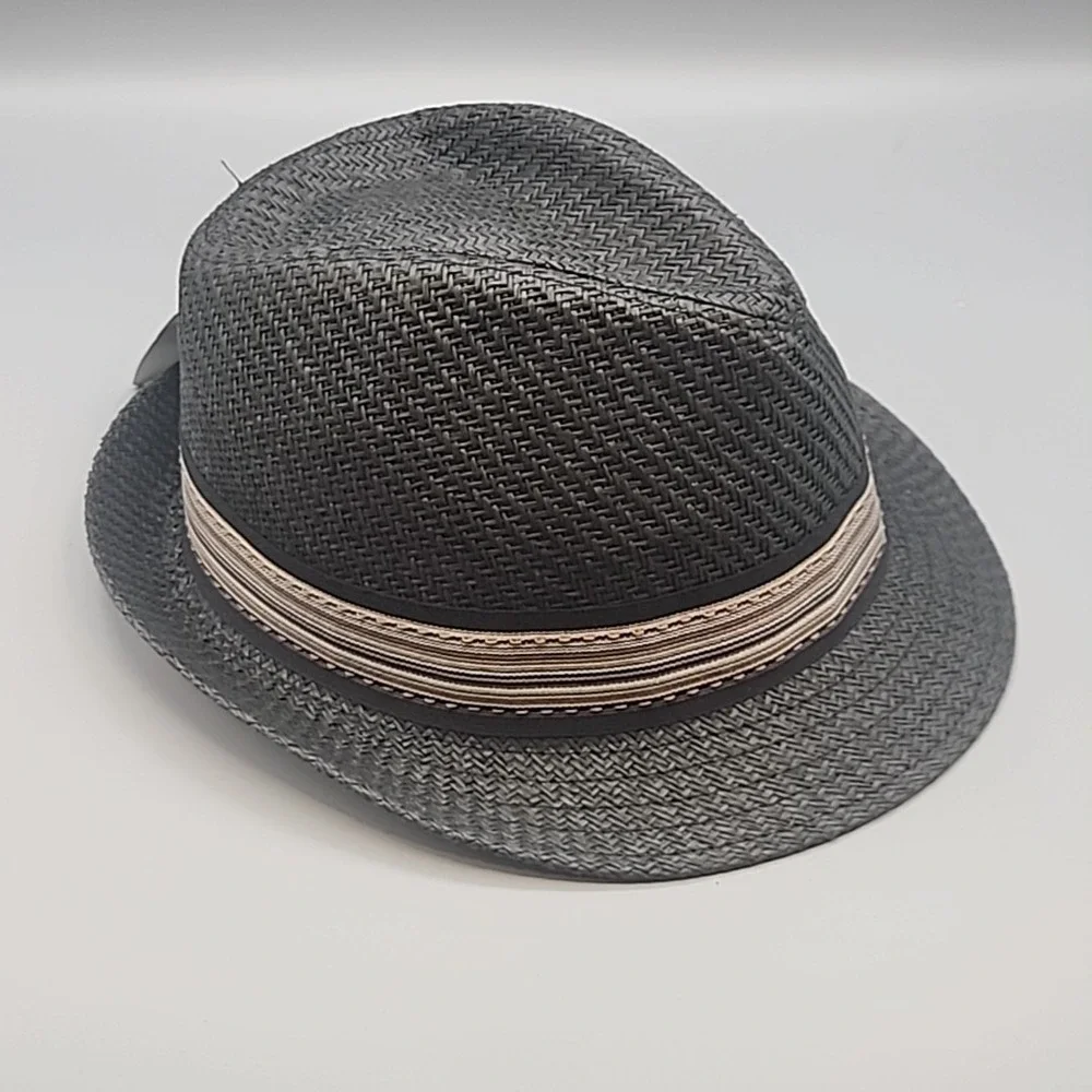 D&Y Hat Fedora Fitted Womens One Size‎ Black Trilby Short Brim Polyester Classic